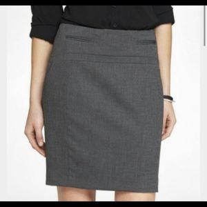 Express Gray Pencil Skirt Studio Stretch